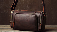 Genuine Leather Mens Cool Shoulder Bag Messenger Bag Chest Bag Bike Bag Cycling Bag for men