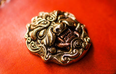 Handmade Leather Tibetan Tooled Mens billfold Wallet Cool Chain Wallet Biker Wallet for Men