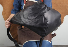 Genuine Leather Mens Cool Chest Bag Sling Bag Crossbody Bag Travel Bag Hiking Bag for men
