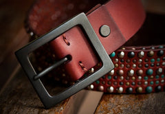 Handmade Genuine Leather Mens Belt Custom Cool Leather Men Black Belt for Men