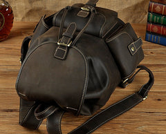 Cool Leather Mens Backpack Vintage Travel Backpack School Backpack for men - iwalletsmen