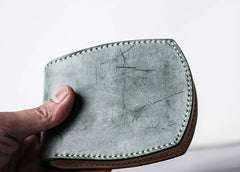 Handmade Vintage Leather Mens Small Wallet Bifold Wallet for Men - iwalletsmen