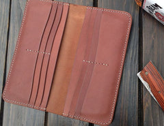 Handmade Leather Wallet Mens Clutch Wallet Cool Wallet Long Wallets for Men