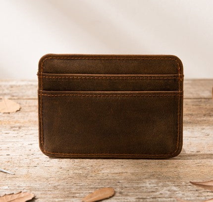 Mens Leather Slim Cards Holder Front Pocket Wallets Card Wallet for Men - iwalletsmen