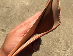 Handmade Leather Mens Cool billfold Leather Wallet Men Small Wallets Bifold for Men