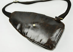 Vintage Leather Mens Sling Bag One Shoulder Backpack Chest Bag Sling Backpack for men - iwalletsmen