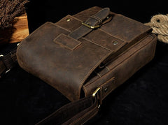 Small Leather Mens SIDE BAGs COURIER BAGs Messenger Bag Shoulder Bag for Men - iwalletsmen