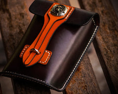 Handmade Biker Leather Belt Pouch Mens Cases Waist Bag Hip Pack Belt Bag Fanny Pack Bumbag for Men
