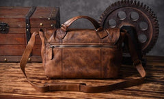 Handmade Leather Mens Cool Messenger Bag Briefcase Work Bag Business Bag for men