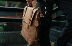Vintage Mens Leather Briefcase Handbag Shoulder Bag Backpack for men - iwalletsmen