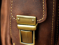 Mens Leather Small Side Bag COURIER BAG Waist Bag Holster Belt Case Belt Pouch for Men - iwalletsmen