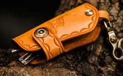 Handmade Leather Tooled Mens Cool Car Key Wallet Car Key Holder Car KeyChain for Men