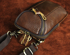 Small Mens Leather Side Bag Belt Pouch Holster Belt Case Waist Pouch for Men - iwalletsmen