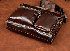 Cool Vintage Leather Mens Small Side Bag Messenger Bag Shoulder Bag for Men - iwalletsmen