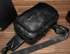 Cool Leather Mens Sling Bag Sling Shoulder Bag Sling Backpacks Chest Bag for men - iwalletsmen