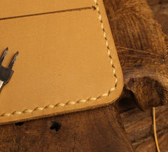 Handmade Leather Floral Mens Cool Slim Leather Wallet Men billfold Wallets Bifold for Men
