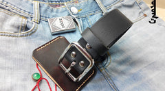 Handmade Black Leather Mens Belt Leather Belt for Men - iwalletsmen