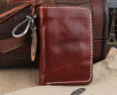 Handmade Leather Mens Long Chain Biker Wallet Cool Leather Wallet Slim Wallets for Men