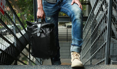 Black Leather Mens Backpacks Travel Backpacks Laptop Backpack for men - iwalletsmen