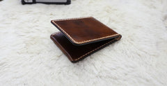 Leather Mens Slim Front Pocket Bifold Small Wallets License Wallet for Men - iwalletsmen