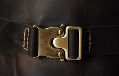 Genuine Leather Mens Cool Backpack Sling Bag Large Coffee Travel Bag Hiking Bag for men