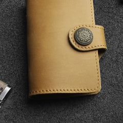 Handmade Leather Floral Mens Cool billfold Wallet Card Holder Small Card Slim Wallets for Men