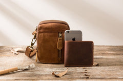 Leather Belt Pouch Belt Cases Mens Waist Bag Small Shoulder Bag for Men - iwalletsmen