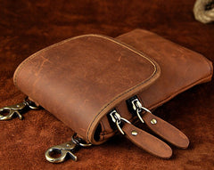 Mens Leather Small Belt Pouch Side Bag Waist Pouch Holster Belt Cases for Men - iwalletsmen