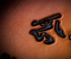 Handmade Leather Mens Clutch Wallet Cool Buddha&Demon Tooled Wallet Long Zipper Wallets for Men