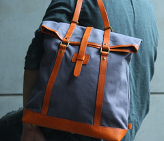 Canvas Leather Mens Backpack Travel Backpacks Laptop Backpack for men - iwalletsmen