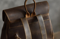 Handmade Leather Mens Cool Backpack Sling Bag Large Travel Bag Hiking Bag for men