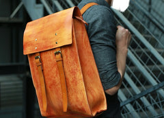 Leather Mens School Backpacks Travel Backpacks Laptop Backpack for men - iwalletsmen