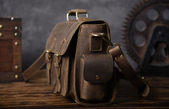 Genuine Leather Mens Cool Messenger Bag Briefcase Work Bag Business Bag for men