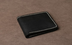 Handmade Leather Mens Cool Slim Leather Wallet Card Wallet Holders Men Small Wallets Bifold for Men