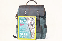 Cool Gray Canvas Travel Backpack Mens Canvas Backpack Canvas School Bag for Men - iwalletsmen