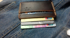 Handmade Leather Mens Slim Front Pocket Wallets Leather Card Wallet for Men - iwalletsmen