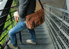Cool Handmade Vintage Leather Mens Messenger Bags Shoulder Bag for men - iwalletsmen