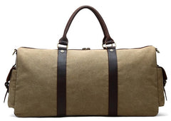 Mens Waxed Canvas Leather Large Weekender Bags Canvas Travel Bag for Men - iwalletsmen