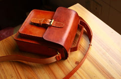 Handmade Vintage Brown Leather Mens School Shoulder Bags Messenger Bag for Men - iwalletsmen