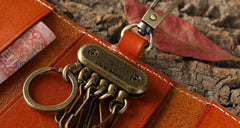 Handmade Leather Mens Cool Key Wallet Car Key Holder Car Key Case for Camel Men - iwalletsmen