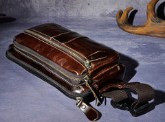 Cool Leather Mens Fanny Pack Waist Bag Hip Pack Belt Bag Bumbag for Men - iwalletsmen