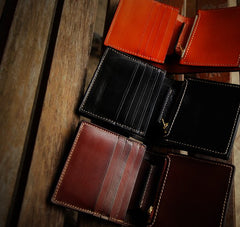 Handmade Leather Mens billfold Wallet Cool Slim Wallet Biker Wallet for Men