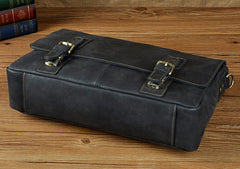 Black Coffee Leather Mens Briefcase Laptop Bag Business Bag Work Bag for Men - iwalletsmen