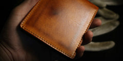 Handmade Leather Lion Mens billfold Wallet Cool Leather Wallet Slim Wallet for Men