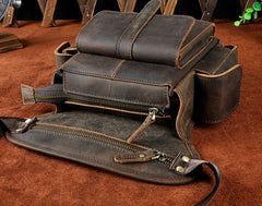 Biker Mens Leather Drop Leg Bag Waist Bag Side Bag Belt Pouch Pack for Men - iwalletsmen