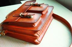 Cool Handmade Leather Mens Messenger Bag Briefcase School Bag for men - iwalletsmen