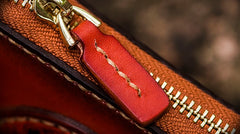 Handmade Leather Small Tibetan Tooled Mens billfold Wallet Cool Chain Wallet Biker Wallet for Men