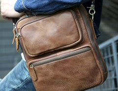 Cool Leather Mens Small Handbags Messenger Bags Shoulder Bag for men - iwalletsmen