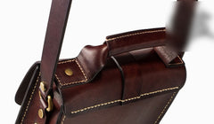 Handmade Leather Mens Cool Messenger Bag Sling Bag Chest Bag Bike Bag Cycling Bag for men - iwalletsmen