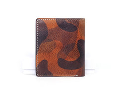 Cool Leather Mens Camouflage Small Wallet Front Pocket Wallet Slim Wallet for Men - iwalletsmen